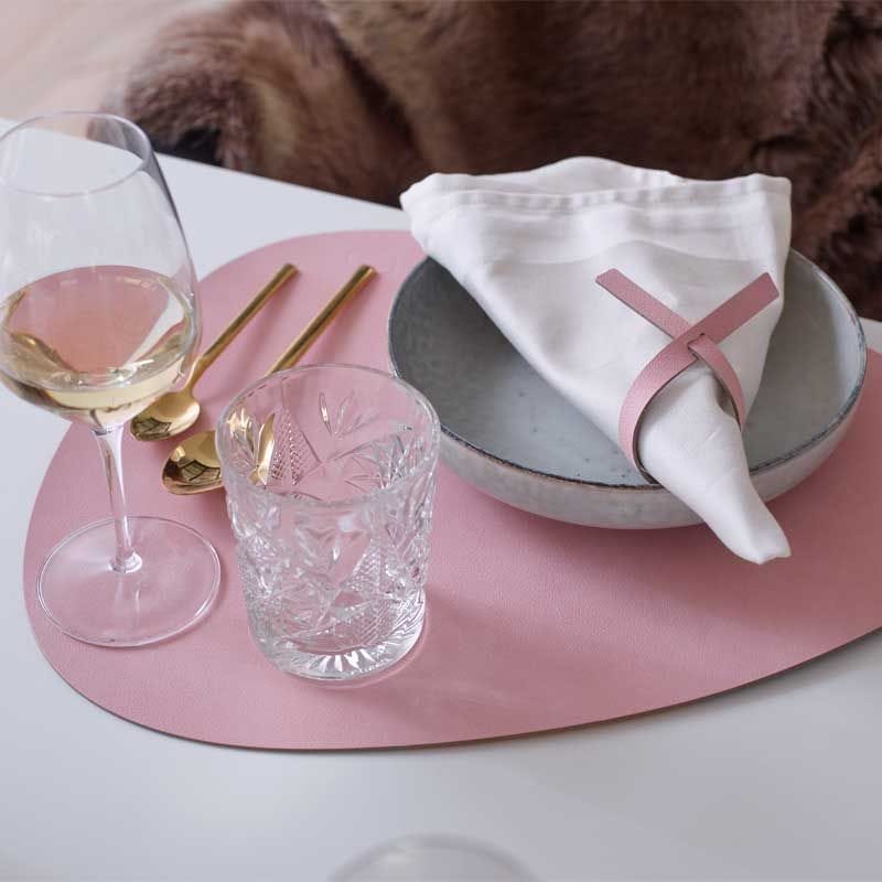 Napkin Loop Fold, Leather Nupo, Rose/Light Grey (4 Pieces), 1 x 30 cm - Image 2