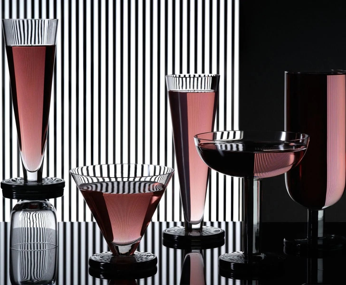 Puck Flute Glass, Clear Smoke (Set of 2)