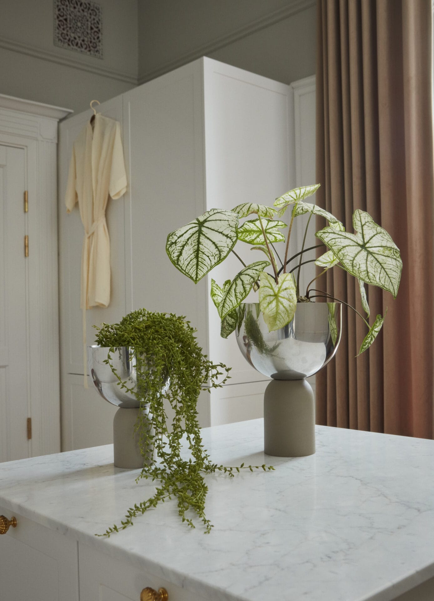 TORUS Flowerpot Silver/Taupe, Ø22 cm