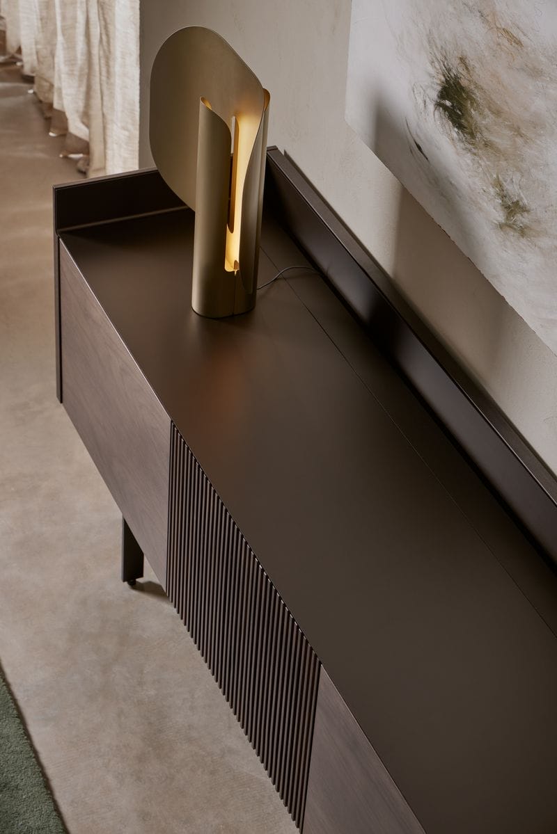 Stockholm Technic Sideboard, 3 Doors, Ebony Oak, Bronze Top, H29 cm - Image 3